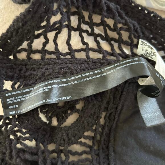 Free People Women Sleeveless Crotchet Tank Top Festival Fairy Boho Black Large - Picture 6 of 6